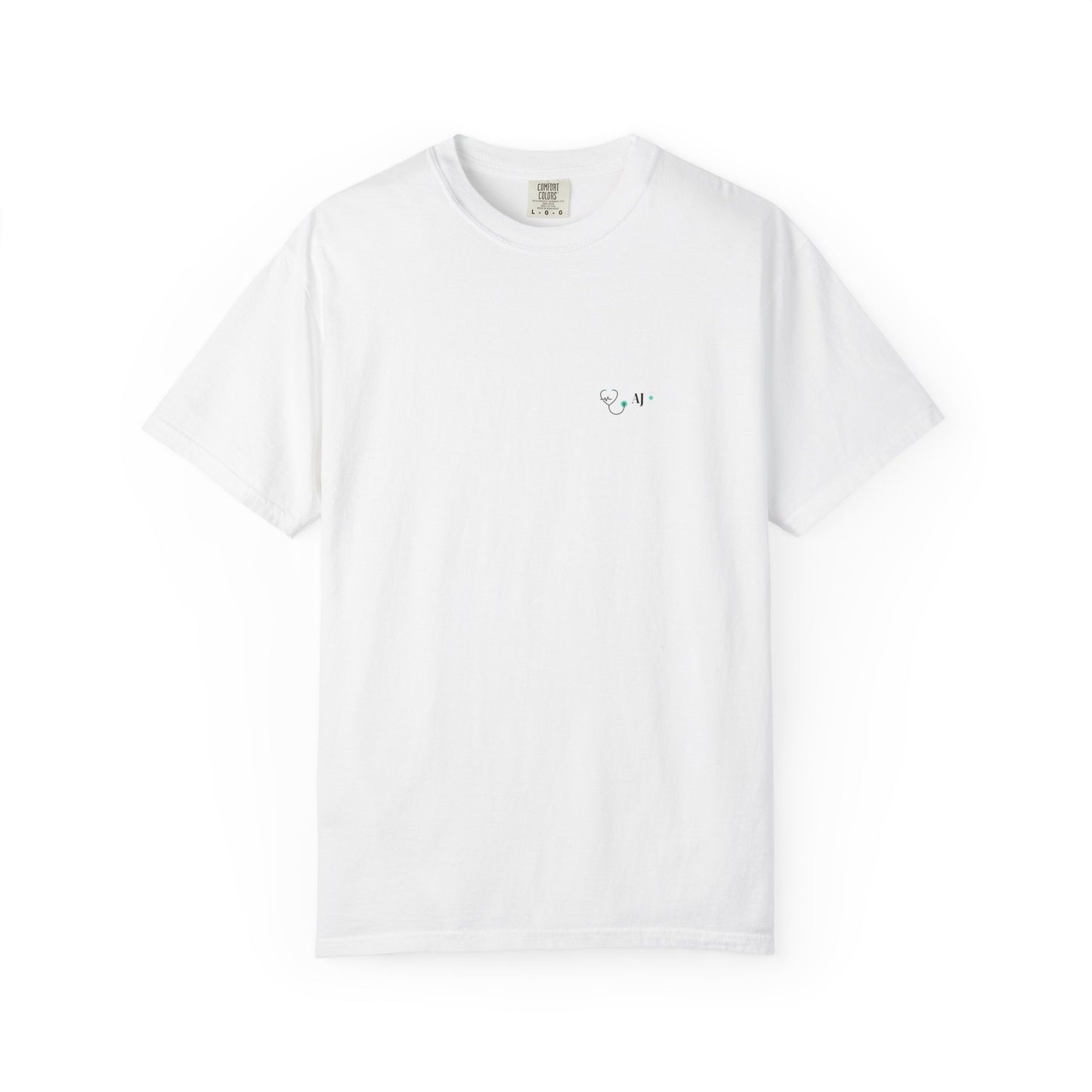 Minimal Deer Chest Tee — Small Antler & "M" Embroidered White T-Shirt