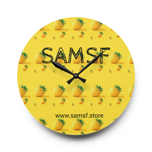 Samsf Pine Acrylic Wall Clock