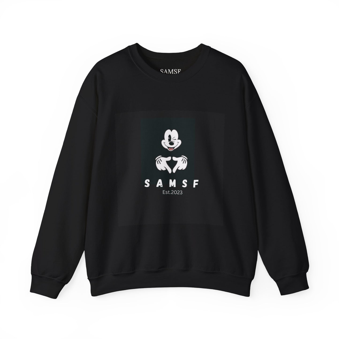 Crewneck Sweatshirt — Retro Cartoon Logo "SAMSF" Est. 2023