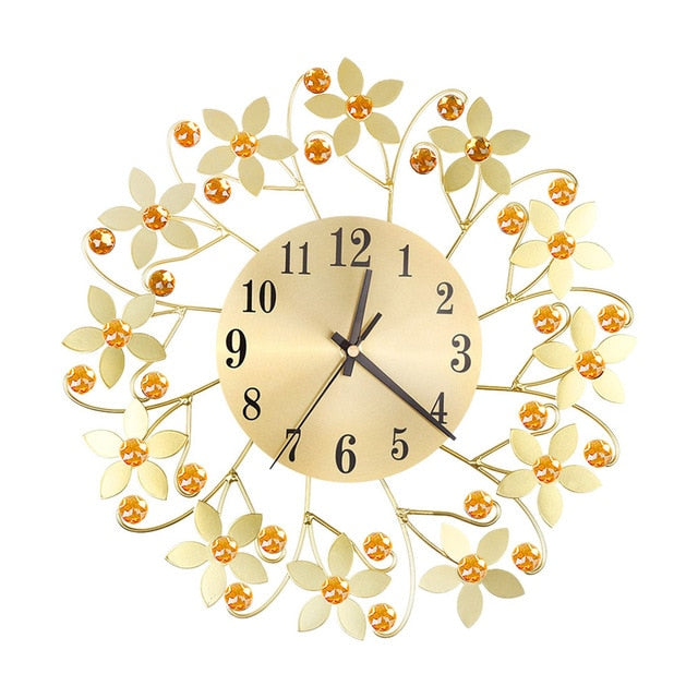 Creative Retro Flower Iron Home Wall Clock