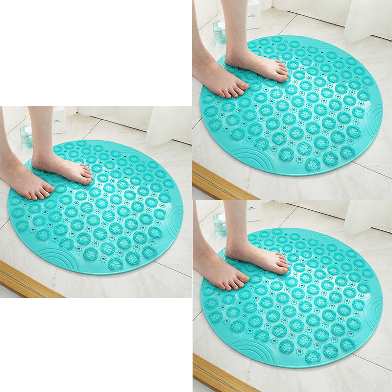 Textured Surface Round Shower Mat Anti-Slip Bath Mats With Drain Hole Massage Round In Middle For Shower Stall