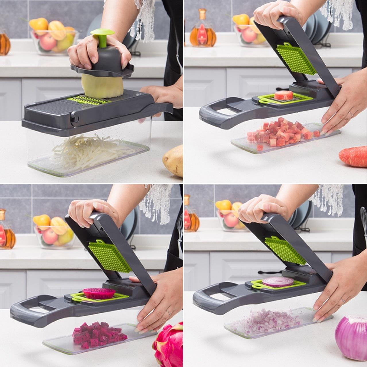 .,., A 12 In 1 Manual Vegetable Chopper Kitchen Gadgets Food Chopper Onion Cutter Vegetable Slicer