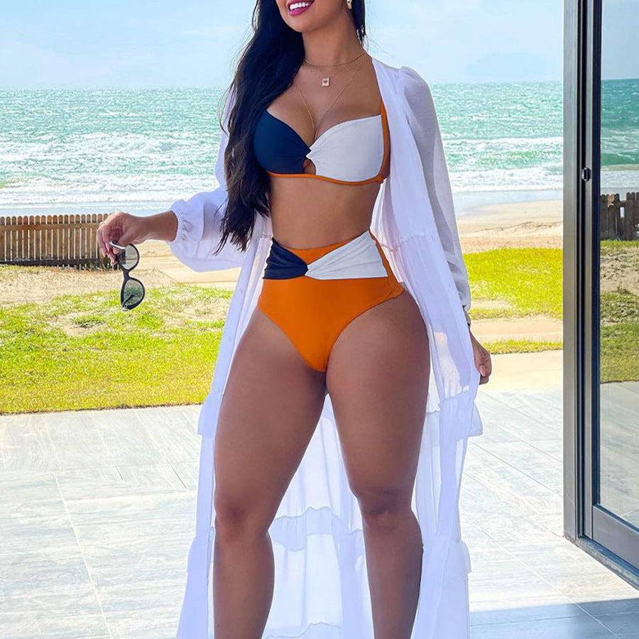 Women's Sexy High Waist Contrast Bikini