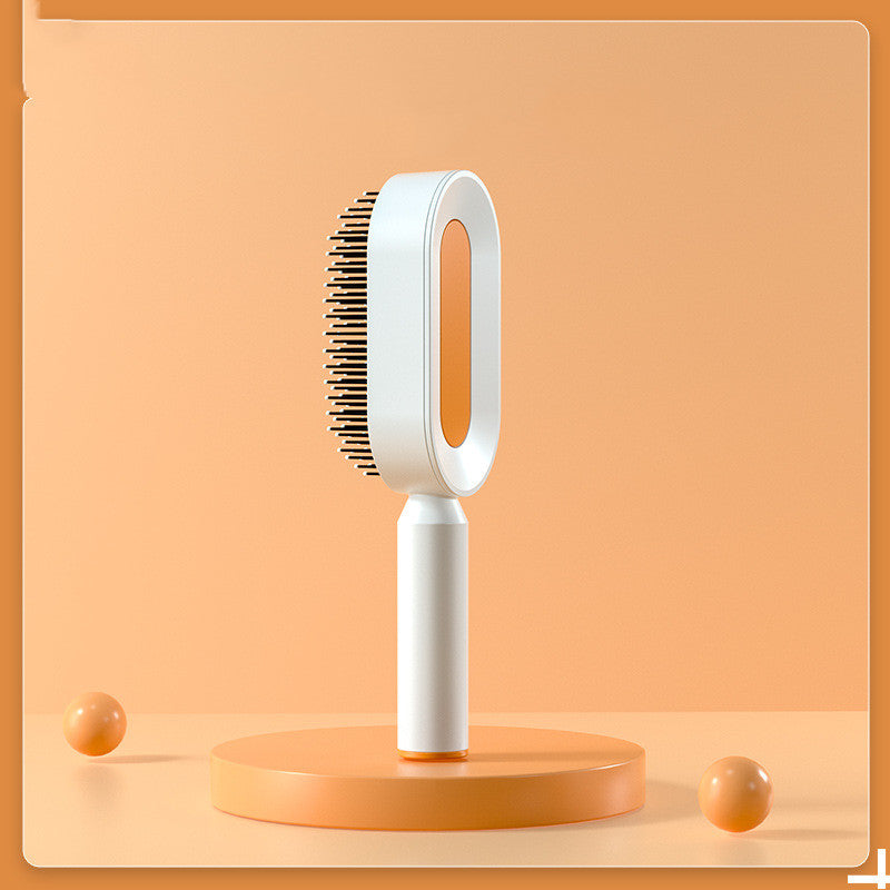 Lebo Self Cleaning Hair Brush For Women One-key Cleaning Hair Loss Airbag Massage Scalp Comb Anti-Static Hairbrush