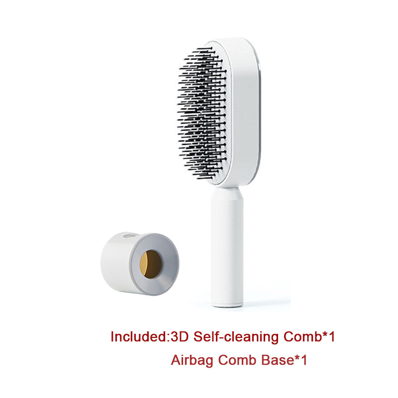 Lebo Self Cleaning Hair Brush For Women One-key Cleaning Hair Loss Airbag Massage Scalp Comb Anti-Static Hairbrush