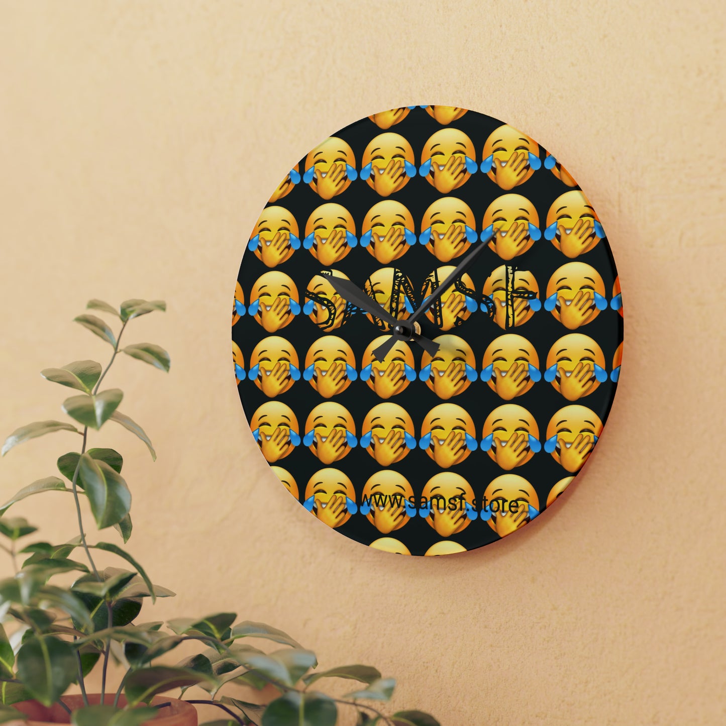 Samsf smile emoji Acrylic Wall Clock