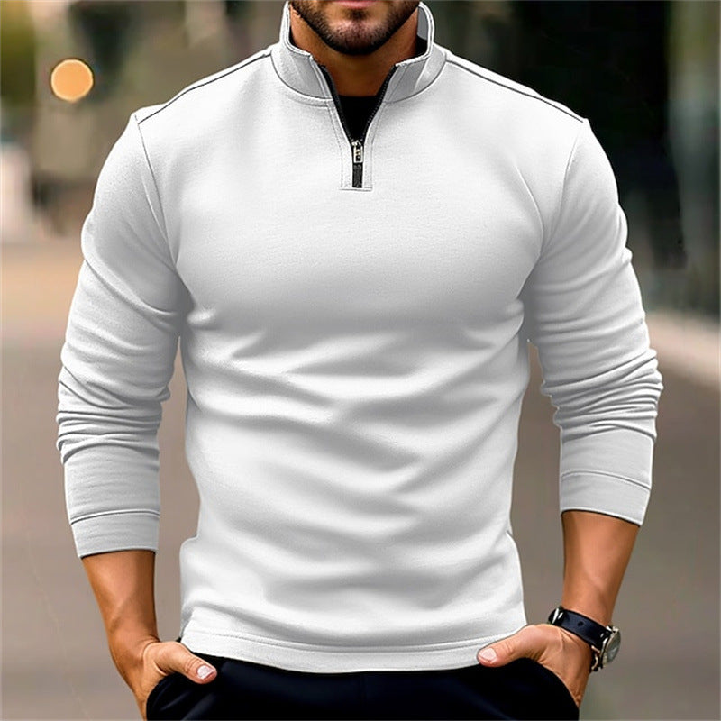 Long-sleeve Zipper Men's Sports Polo Shirt