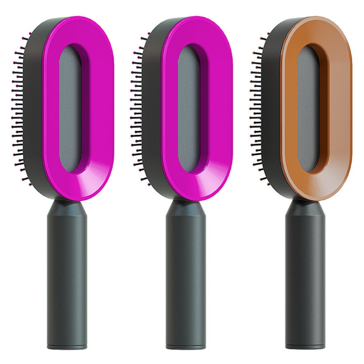 Lebo Self Cleaning Hair Brush For Women One-key Cleaning Hair Loss Airbag Massage Scalp Comb Anti-Static Hairbrush