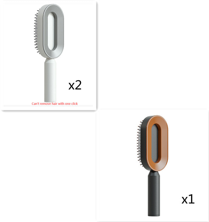 Lebo Self Cleaning Hair Brush For Women One-key Cleaning Hair Loss Airbag Massage Scalp Comb Anti-Static Hairbrush