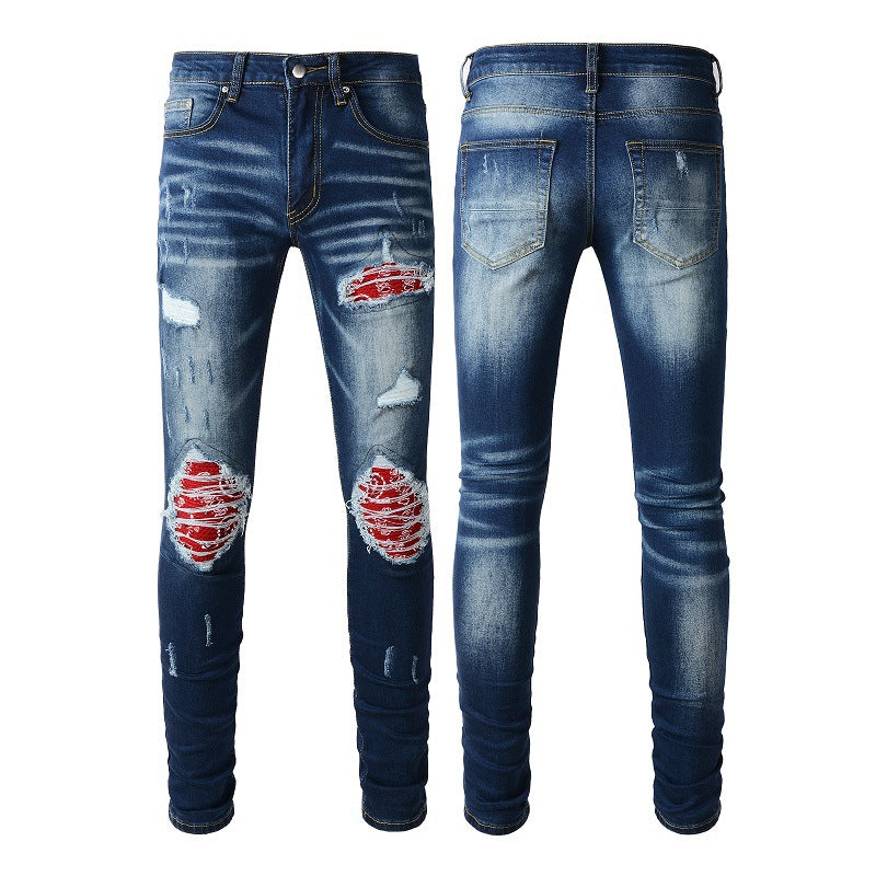 High Street Ripped Jeans Blue