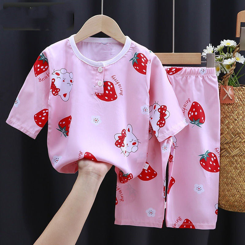 00 Summer Clothes Cotton Silk Air-conditioning Clothes Baby Clothes