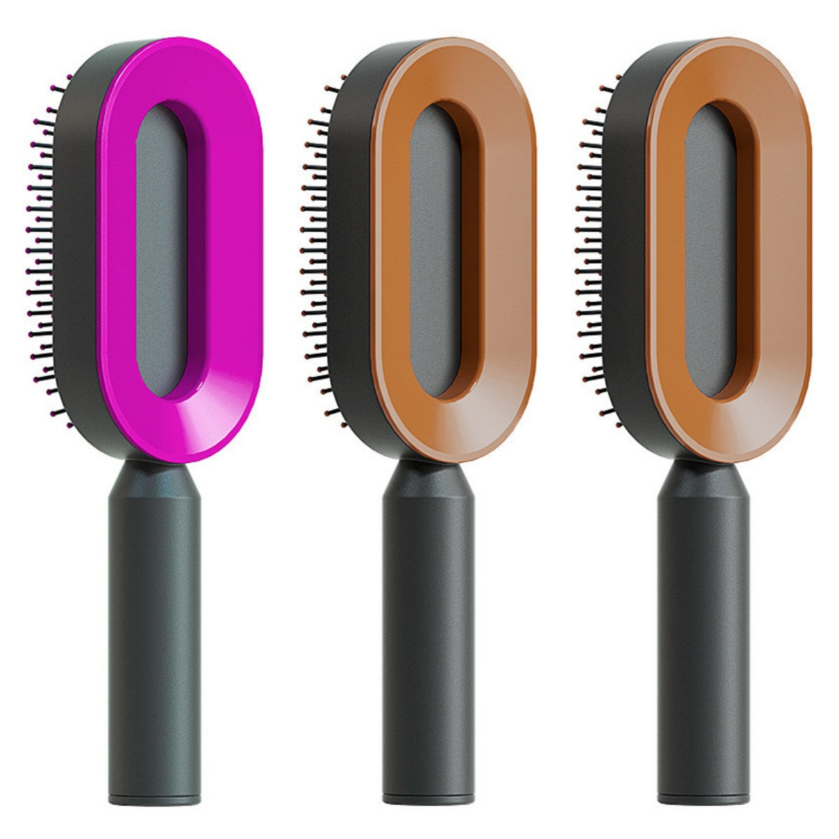 Lebo Self Cleaning Hair Brush For Women One-key Cleaning Hair Loss Airbag Massage Scalp Comb Anti-Static Hairbrush