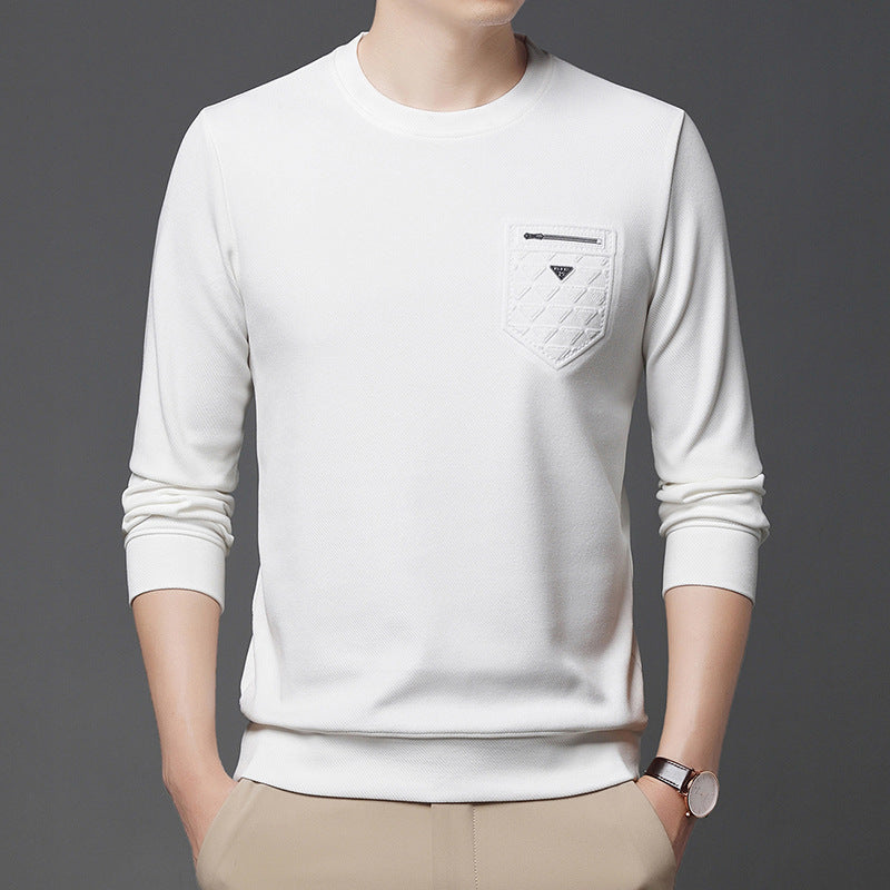 Men's New Fashion Slim Pullover Round Neck Long Sleeve T-shirt