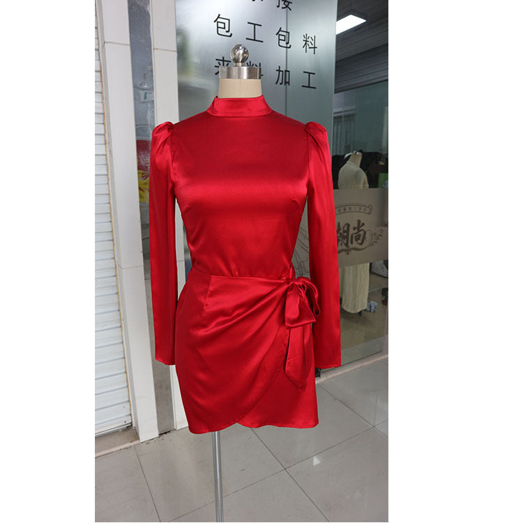 New Hot Selling Women Satin Fashion Dress