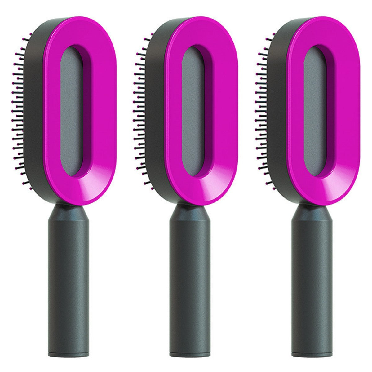 Lebo Self Cleaning Hair Brush For Women One-key Cleaning Hair Loss Airbag Massage Scalp Comb Anti-Static Hairbrush