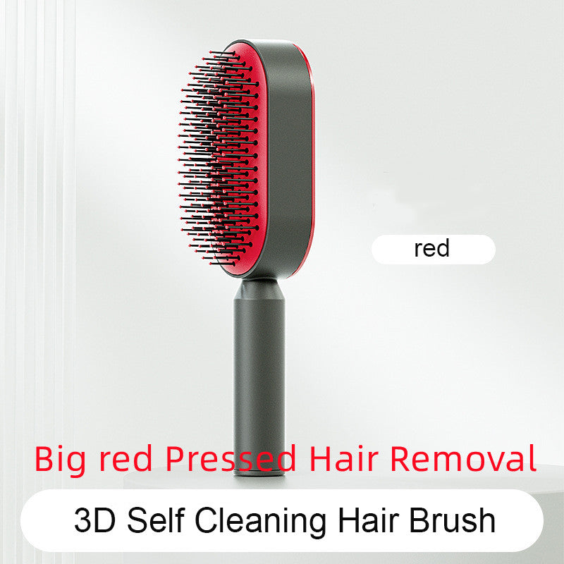 Lebo Self Cleaning Hair Brush For Women One-key Cleaning Hair Loss Airbag Massage Scalp Comb Anti-Static Hairbrush