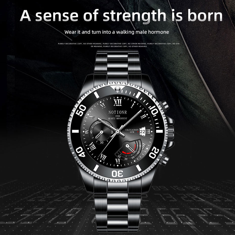 .00 Waterproof Green Submariner Fashion Steel Luminous Calendar Quartz Watch Cross-border