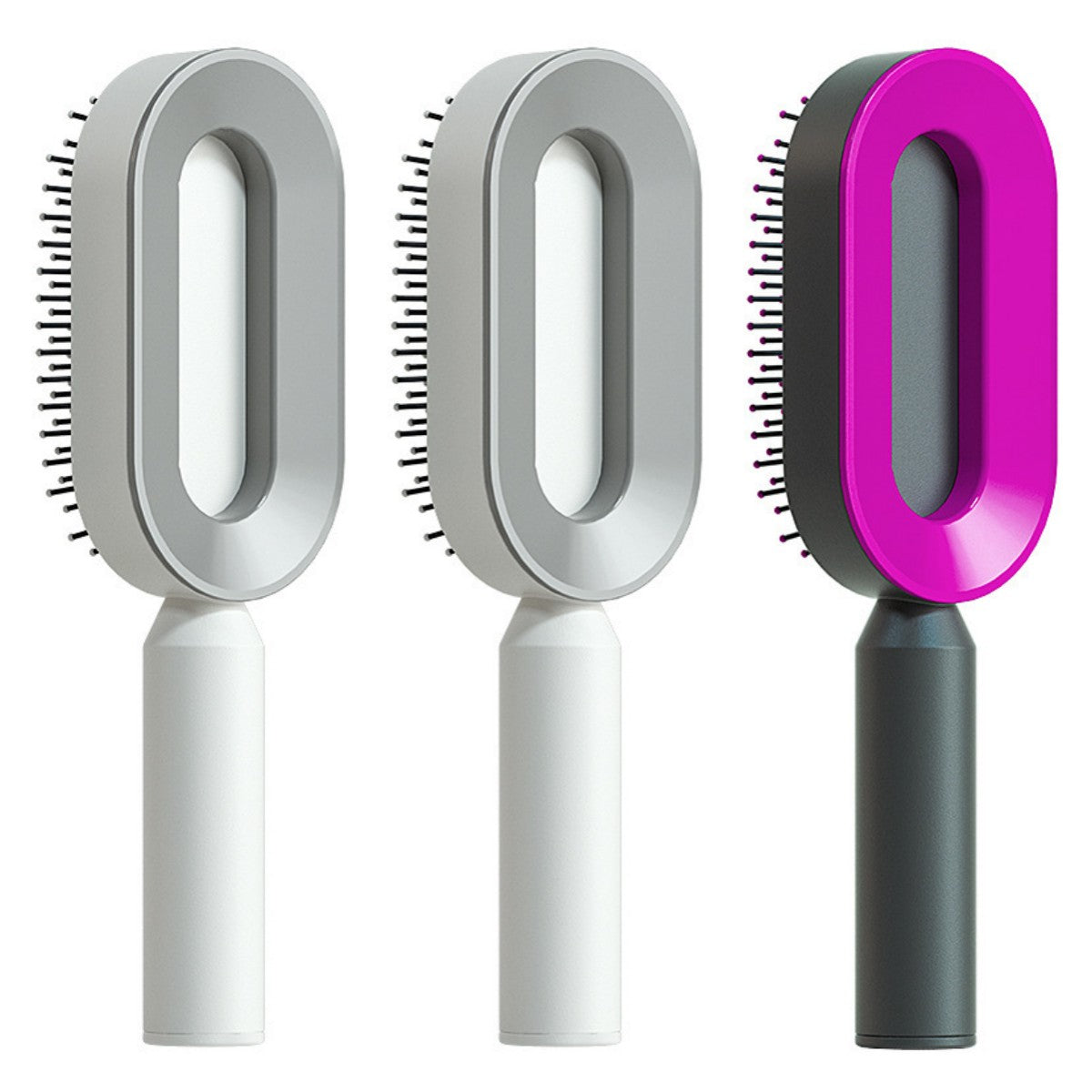 Lebo Self Cleaning Hair Brush For Women One-key Cleaning Hair Loss Airbag Massage Scalp Comb Anti-Static Hairbrush