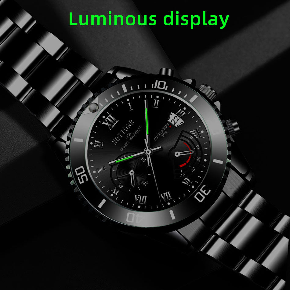 .00 Waterproof Green Submariner Fashion Steel Luminous Calendar Quartz Watch Cross-border