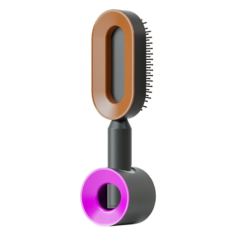 Lebo Self Cleaning Hair Brush For Women One-key Cleaning Hair Loss Airbag Massage Scalp Comb Anti-Static Hairbrush