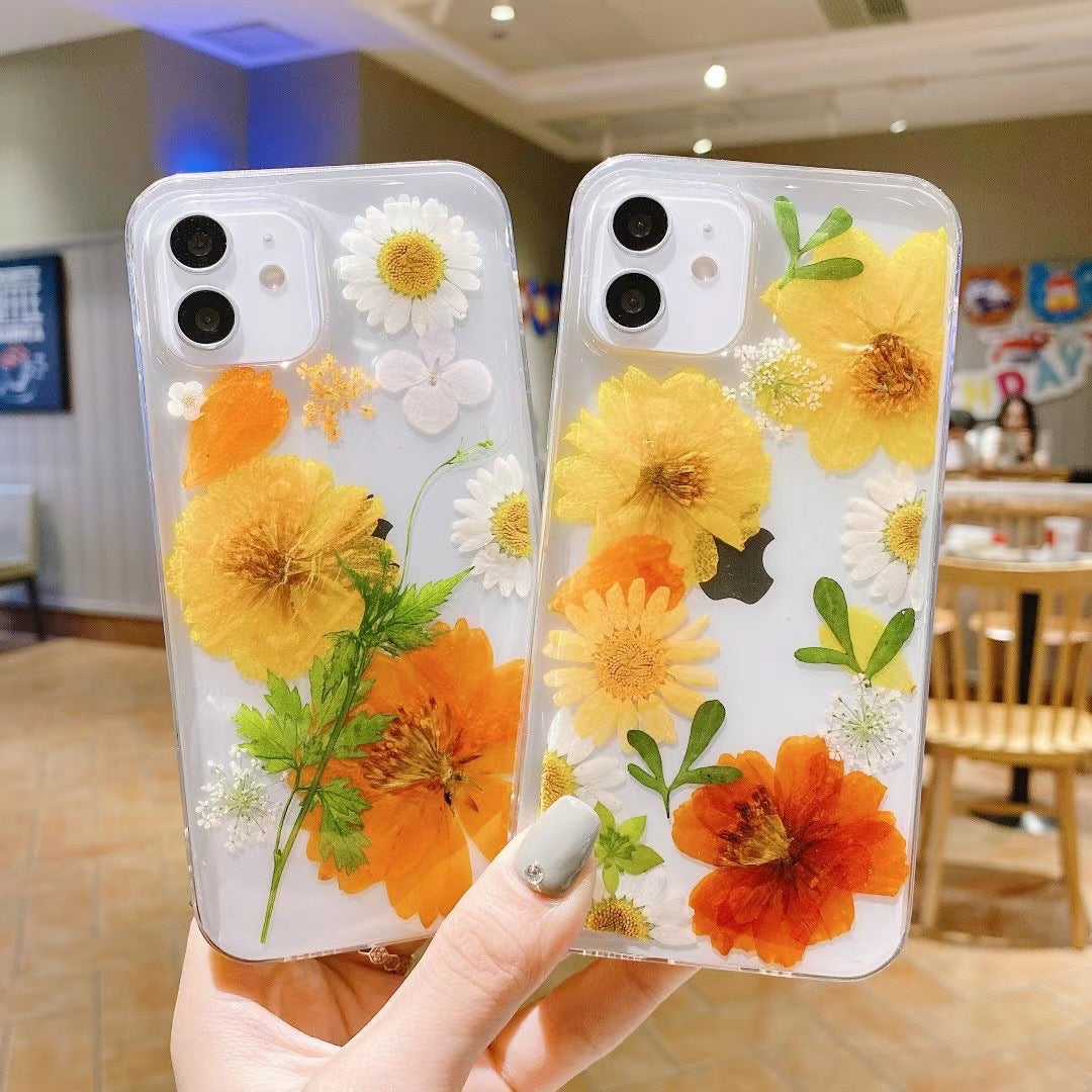 Epoxy Glitter Small Floral Phone Case
