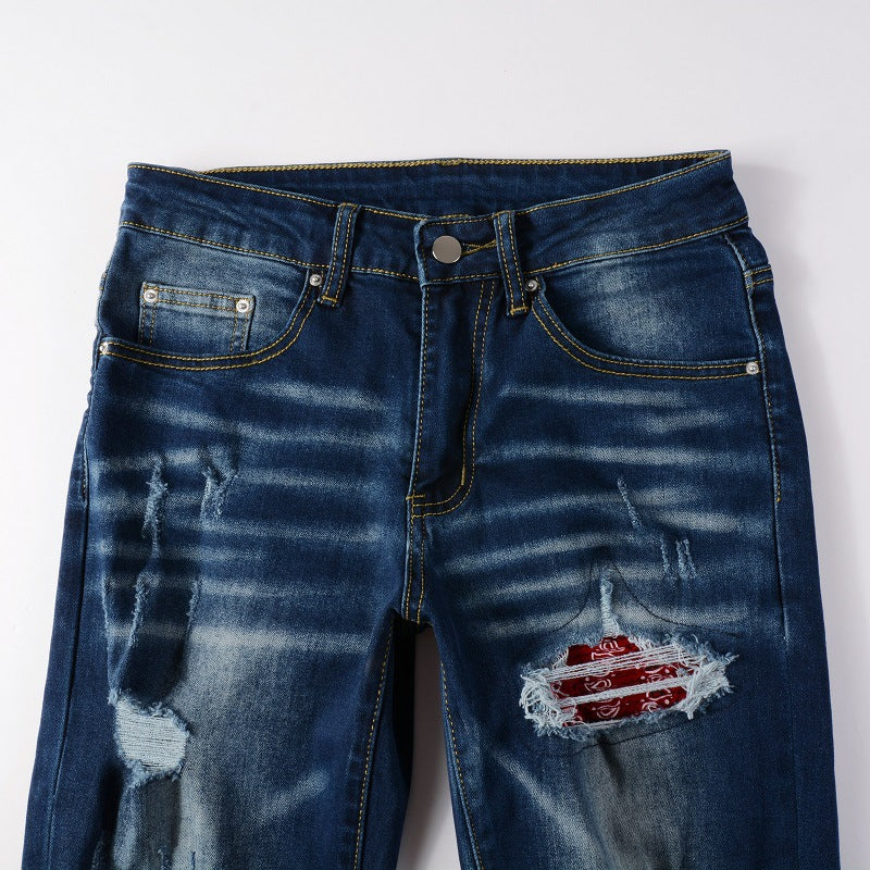 High Street Ripped Jeans Blue